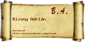 Bizony Adrián névjegykártya