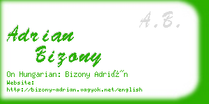 adrian bizony business card